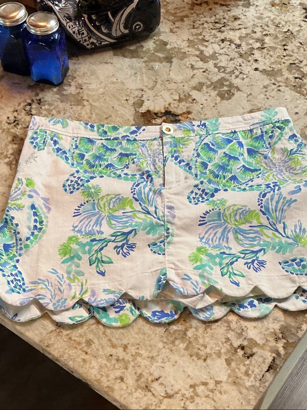 Lilly Pulitzer Blue, Green & White Floral Skort